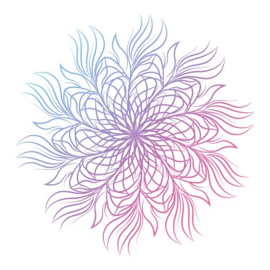 Mandala. Beyaz arka plan üzerinde izole yuvarlak çiçek süsleme. Dekoratif öğe. Vektör çizim tebrik kartı, davetler için anahat, T-shirt ve diğer öğeleri Yazdır.