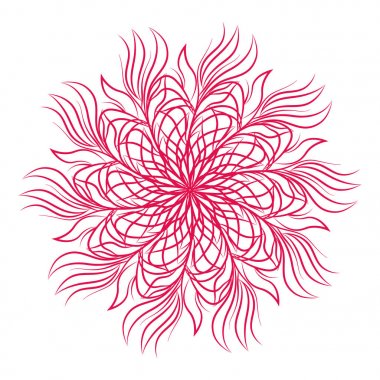 Mandala. Beyaz arka plan üzerinde izole yuvarlak çiçek süsleme. Dekoratif öğe. Vektör çizim tebrik kartı, davetler için anahat, T-shirt ve diğer öğeleri Yazdır.