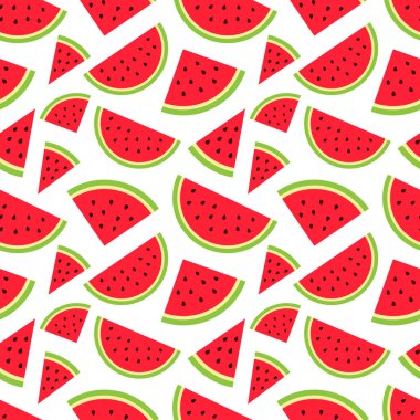 Kağıt, duvar kağıdı, Tekstil ve diğer öğeleri kaydırma için modern düz stilde karpuz seamless modeli. Vektör çizim. Eps10.