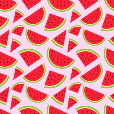 Kağıt, duvar kağıdı, Tekstil ve diğer öğeleri kaydırma için modern düz stilde karpuz seamless modeli. Vektör çizim. Eps10.