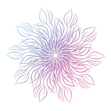 Mandala. Beyaz arka plan üzerinde izole yuvarlak çiçek süsleme. Dekoratif öğe. Vektör çizim davetiye, tebrik kartları için anahat, T-shirt ve diğer öğeleri Yazdır.