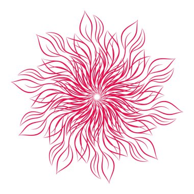 Mandala. Beyaz arka plan üzerinde izole yuvarlak çiçek süsleme. Dekoratif öğe. Vektör çizim davetiye, tebrik kartları için anahat, T-shirt ve diğer öğeleri Yazdır.