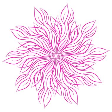 Mandala. Beyaz arka plan üzerinde izole yuvarlak çiçek süsleme. Dekoratif öğe. Vektör çizim davetiye, tebrik kartları için anahat, T-shirt ve diğer öğeleri Yazdır.