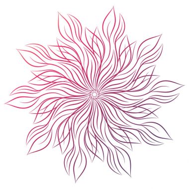 Mandala. Beyaz arka plan üzerinde izole yuvarlak çiçek süsleme. Dekoratif öğe. Vektör çizim davetiye, tebrik kartları için anahat, T-shirt ve diğer öğeleri Yazdır.