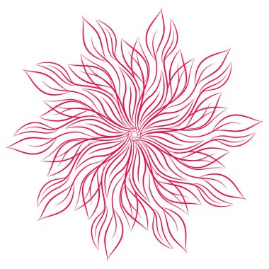 Mandala. Beyaz arka plan üzerinde izole yuvarlak çiçek süsleme. Dekoratif öğe. Vektör çizim davetiye, tebrik kartları için anahat, T-shirt ve diğer öğeleri Yazdır.