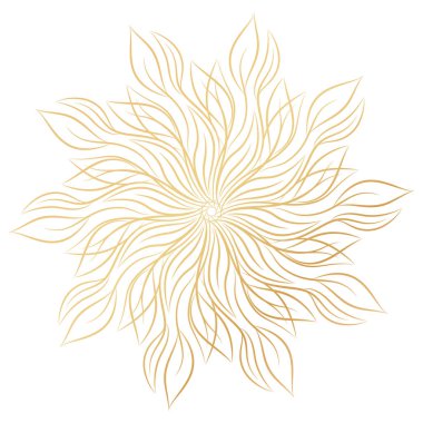 Mandala. Beyaz arka plan üzerinde izole yuvarlak çiçek süsleme. Dekoratif öğe. Vektör çizim davetiye, tebrik kartları için anahat, T-shirt ve diğer öğeleri Yazdır.