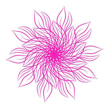 Mandala. Beyaz arka plan üzerinde izole yuvarlak çiçek süsleme. Dekoratif öğe. Vektör çizim davetiye, tebrik kartları için anahat, T-shirt ve diğer öğeleri Yazdır.