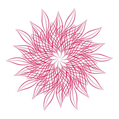 Mandala. Beyaz arka plan üzerinde izole yuvarlak çiçek süs tasarım öğesi. Vektör çizim davetiye, tebrik kartları için anahat, T-shirt ve diğer öğeleri Yazdır.