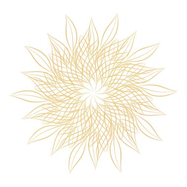 Mandala. Beyaz arka plan üzerinde izole yuvarlak çiçek süs tasarım öğesi. Vektör çizim davetiye, tebrik kartları için anahat, T-shirt ve diğer öğeleri Yazdır.