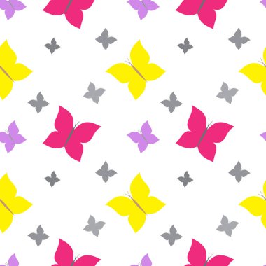 Kağıt, duvar kağıdı, tekstil, web sayfası arka planı ve çok daha fazlası kaydırma kelebekler ile Seamless modeli.