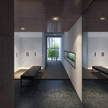 modern oturma odası 3D çizimi 