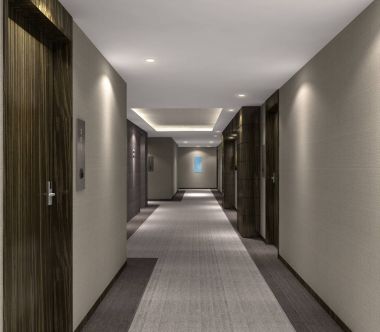 modern otel koridor 3D çizimi 