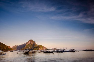 El Nido, Palawan, Filipinler Sabahın erken saatlerinde