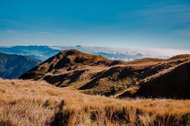 Corrdillera Dağı 'nın zirvesinden kalma dağ sırtları. Pulag, Benguet, Filipinler.