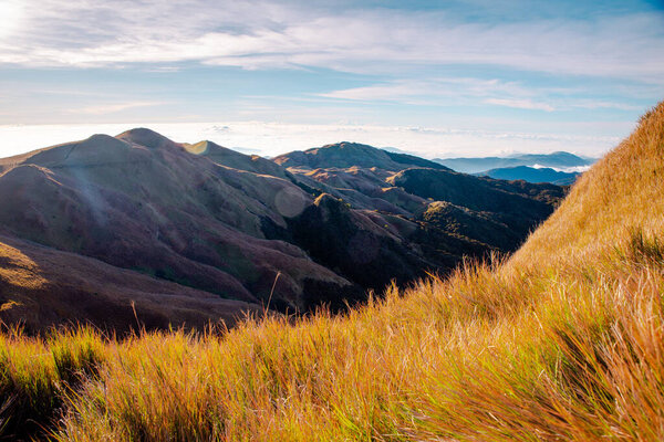 Mountain ridges of corrdillera from the summit of Mt. Pulag, Benguet, Philippines.