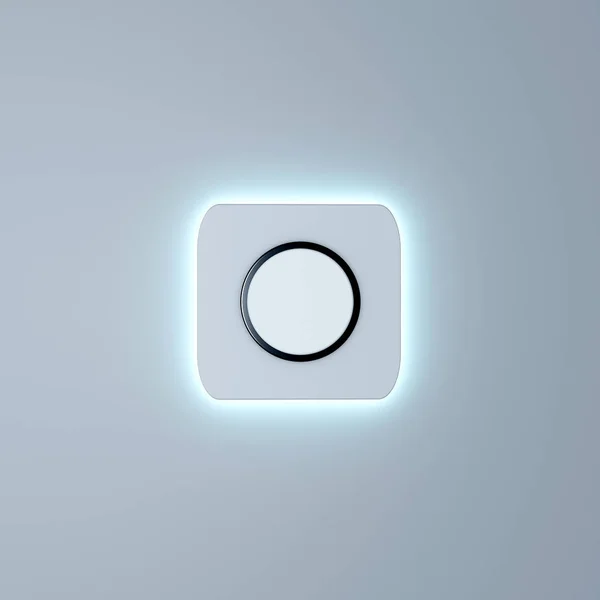 Beyaz düğme mockup — Stok fotoğraf