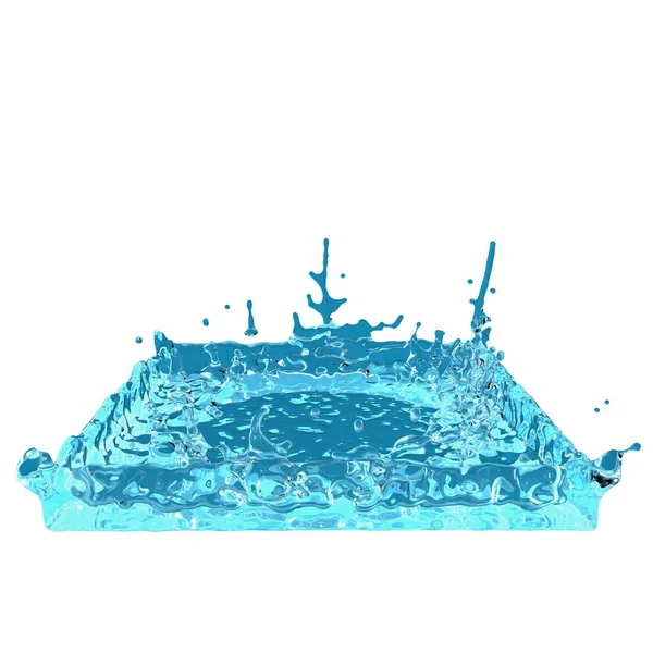 Vierkante water splash — Stockfoto