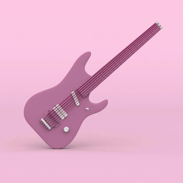 pink guitar. Minimal abstract art