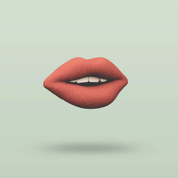 Lips abstract minimalist art. — Stock Photo, Image