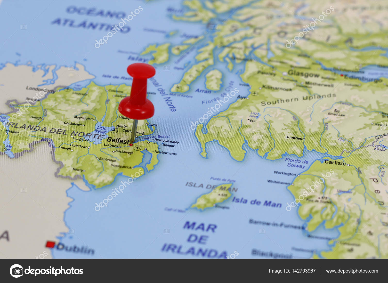 belfast mapa Pin de Belfast en un mapa — Foto de stock © agafapaperiapunta  belfast mapa