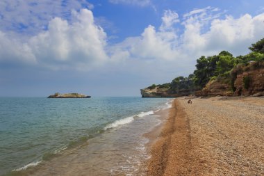 Summertime.Gargano sahil: Baia di Campi beach,Vieste-(Apulia) İtalya-.