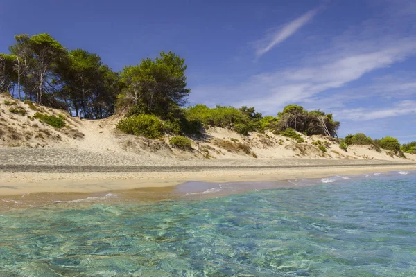 Mooiste Zandstranden Van Kust Van Apulia Salento Alimini Beach Italië — Stockfoto