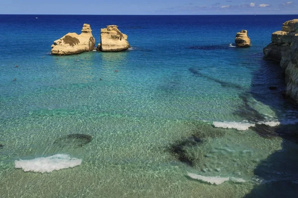 Most Beautiful Coast Apulia Torre Dell Orso Bay Italy Lecce — Stock Photo, Image