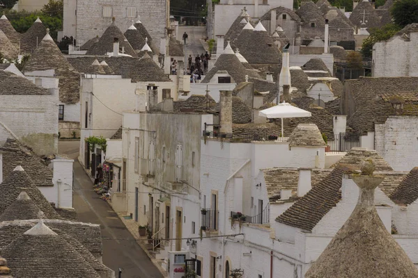 Alberobello Trulli Houses Apulia Italy Типичные Дома Сухими Каменными Стенами — стоковое фото