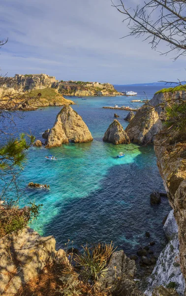 Zeegezicht Van Tremiti Archipel Met Pagliai Kliffen Het Eiland San — Stockfoto
