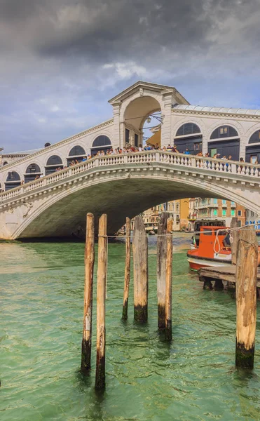 Most Rialto Grand Canal Italských Benátkách Rialto Most Ponte Rialto — Stock fotografie