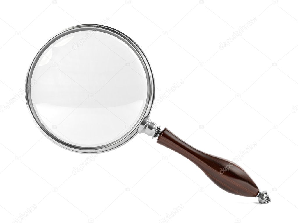 Magnifying glass isolated on white background