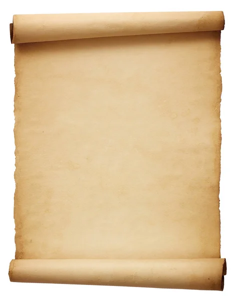 Beyaz arka plan üzerinde izole eski boş antika kaydırma kağıt