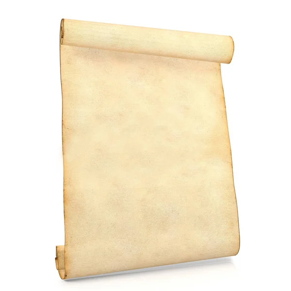 Old blank antique scroll paper isolated on white background — Stock Photo, Image