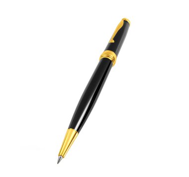 Beyaz arka plan üzerinde 3d render izole siyah kalem