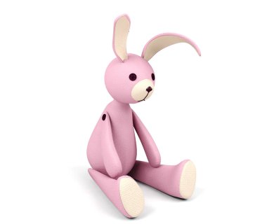 Pembe tavşan izole üzerinde beyaz arka plan bebek