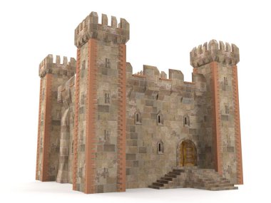 izole 3d render taş tuğla Kalesi 