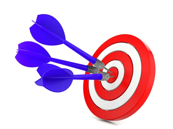 Dart hitting a target, success concept — Stock Photo, Image