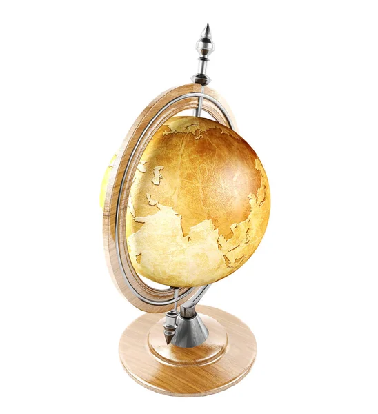 Vintage terrestrial globe isolerad på vit bakgrund — Stockfoto
