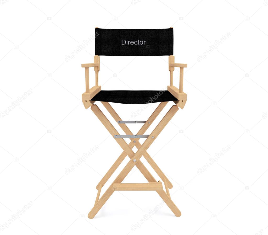 Director's chair isolated on white background. 3D rendering