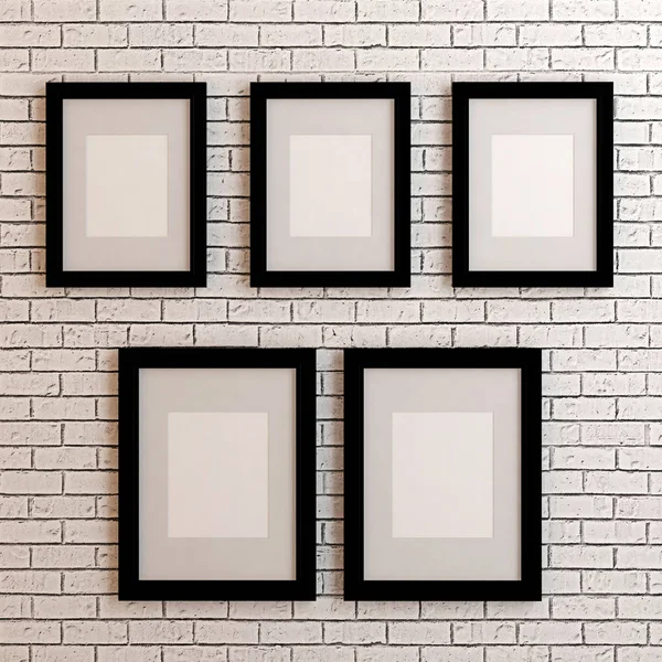 Picture frames on white wall Stock Image Everypixel