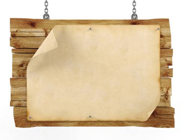 Blank wooden frame isolated on white background clipart