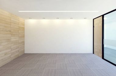 Boş modern ofis oda iç, 3d render