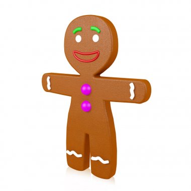 Zencefilli ekmek adam beyaz arka planda izole