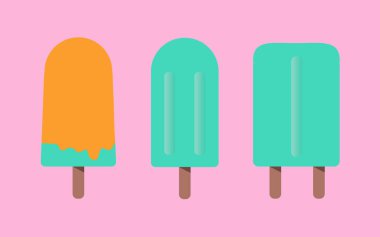 dondurma seti, vektör illüstrasyonu