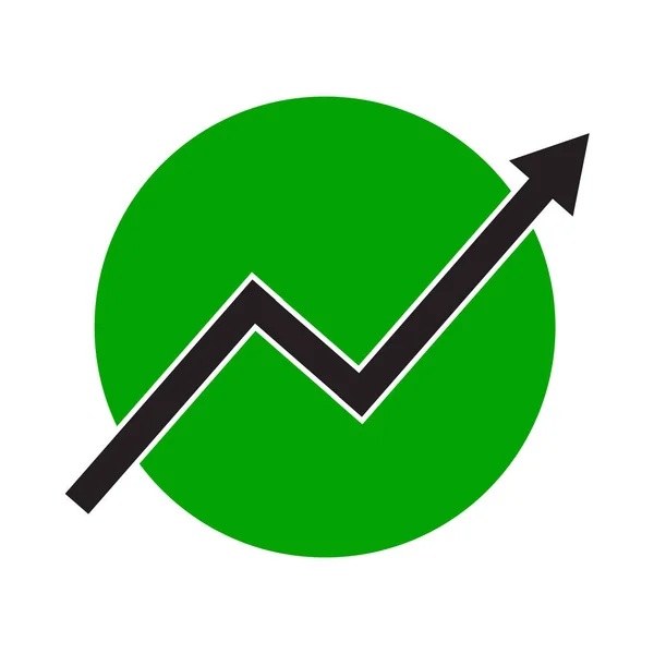 Icono Gráfico Flecha Crecimiento Diagrama Crecimiento Ilustración Vectorial Plana Concepto — Archivo Imágenes Vectoriales