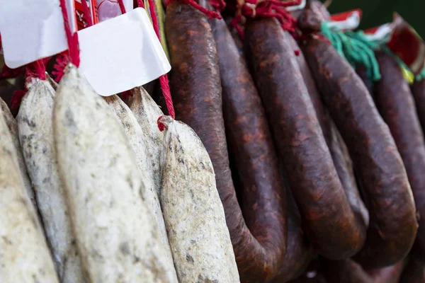 Sosis tipik Leon, İspanya. Chorizo ve sucuk..