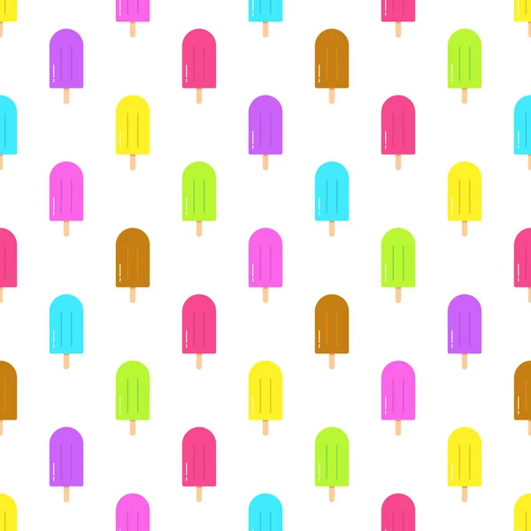 Ícone de sorvete sem costura padrão com cores diferentes . — Vetor de Stock