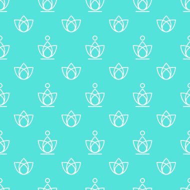 Satır stile Lotus ve yoga Dikişsiz desen. 