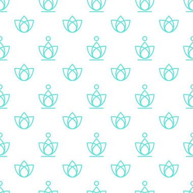 Satır stile Lotus ve yoga Dikişsiz desen. 