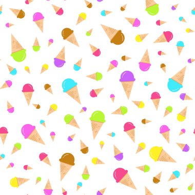 Renkli dondurma simgesi seamless modeli. 